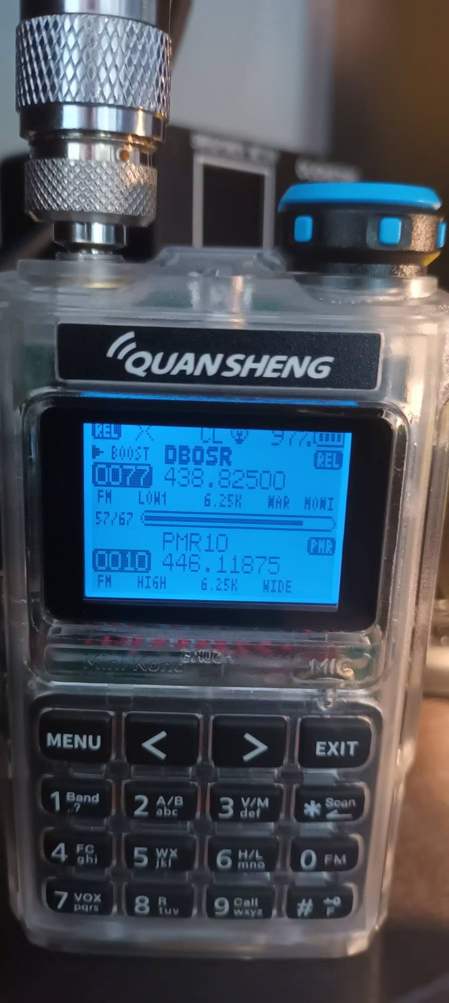 A Quansheng UV-K1 dual channel UI with the F4HWN Firwmare