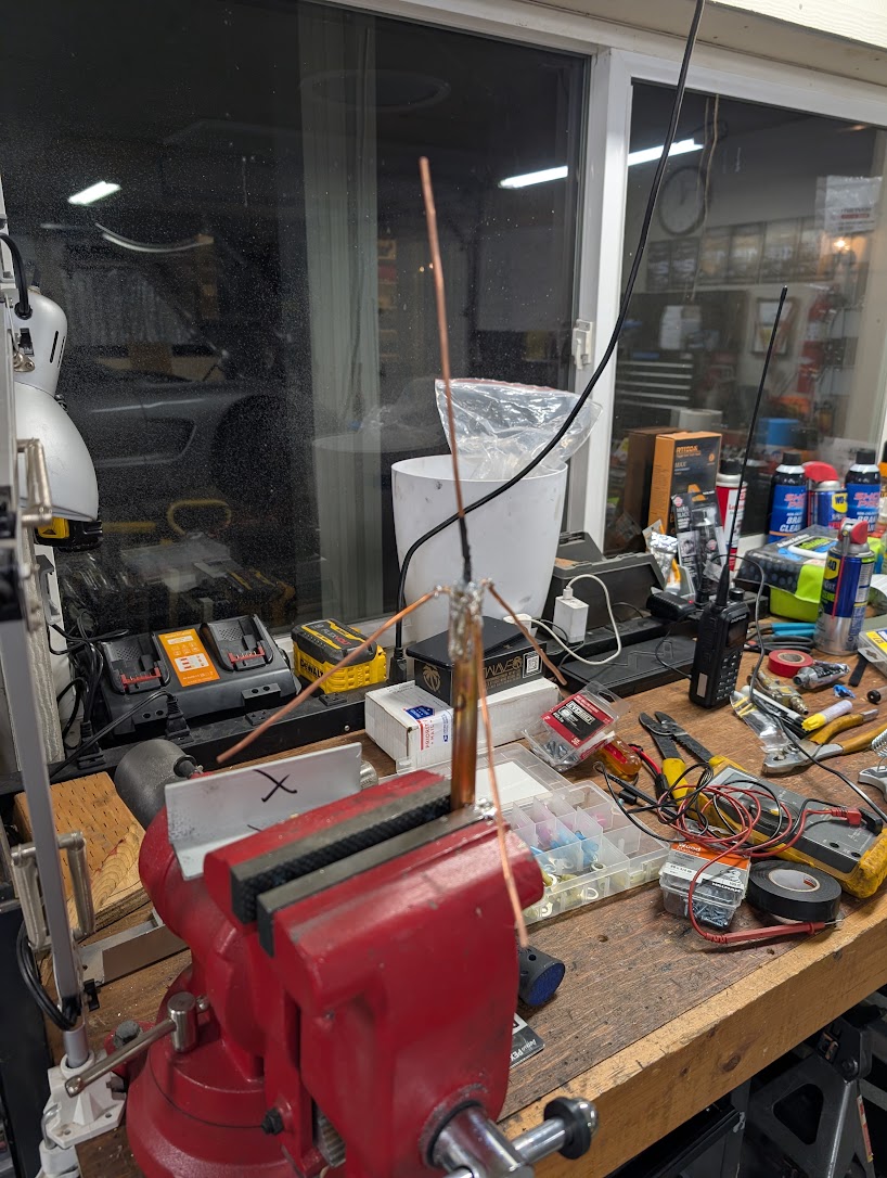 a RHS UHF + GMRS antenna in our vice